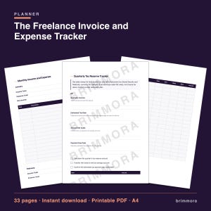 Freelance Invoice and Expense Tracker Printable, Client Log, Mileage and Quarterly Tax Pages, PDF image 2