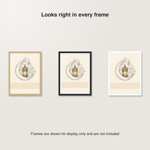 Impresión personalizada con el nombre de la familia para Ramadán, letrero personalizado de Eid Mubarak, decoración islámica para el hogar, PDF imprimible de 30 x 40 cm. imagen 7
