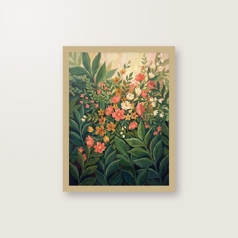 Digitaler Kunstdruck Familien Geburtstagskalender, Botanisches Gouache Poster, Perpetual Birthday Board, Sofort Download Druckvorlage image 1