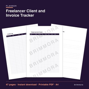 Freelance Client and Invoice Tracker Printable, Weekly Admin Checklist and Payment Follow Up Pages imagen 2
