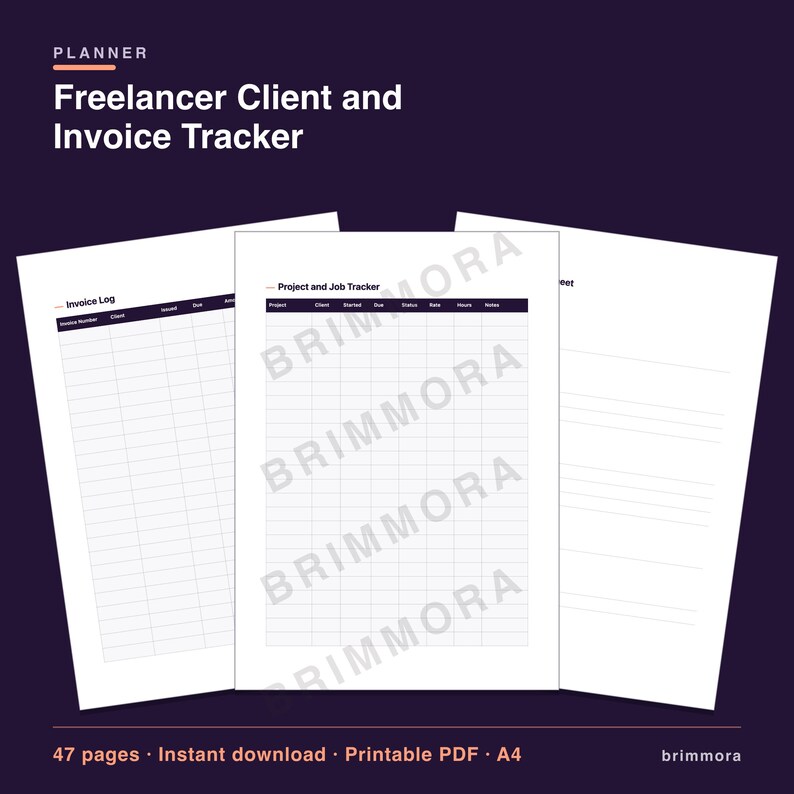 Freelance Client and Invoice Tracker Printable, Weekly Admin Checklist and Payment Follow Up Pages imagen 2