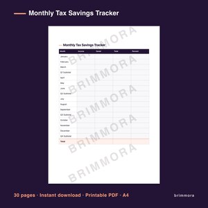 Freelancer Tax Planner, Quarterly Expense Tracker, Printable PDF for Self-Employed image 6