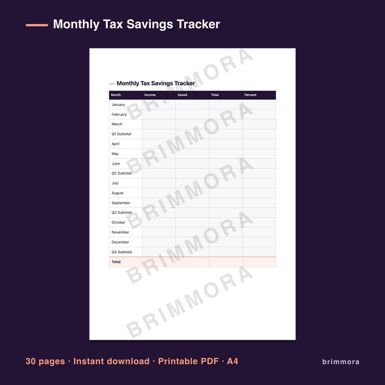Freelancer Tax Planner, Quarterly Expense Tracker, Printable PDF for Self-Employed image 6