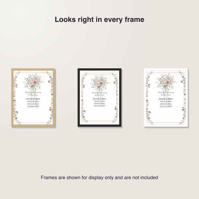 Mother of the Groom Poem Print, Personalized Wedding Gift for Parents, Custom Names and Wedding Date, Printable Wall Art PDF Bild 7