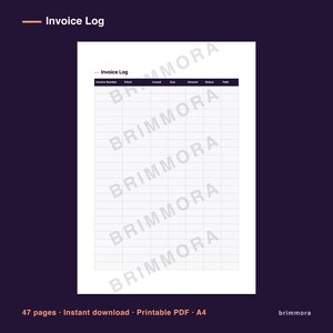 Freelance Client and Invoice Tracker Printable, Weekly Admin Checklist and Payment Follow Up Pages imagen 5