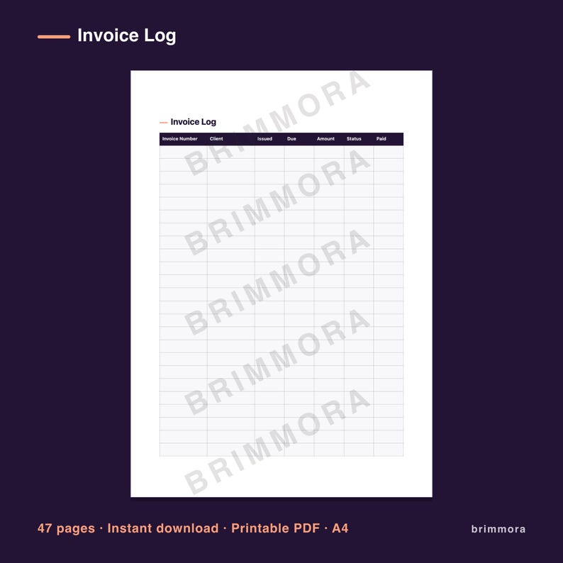 Freelance Client and Invoice Tracker Printable, Weekly Admin Checklist and Payment Follow Up Pages imagen 5