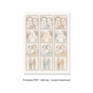 Custom Photo Booth Strip Print, Personalized Wedding Photo Strip Keepsake, Printable PDF 30 x 40 cm, Instant Digital Download image 6