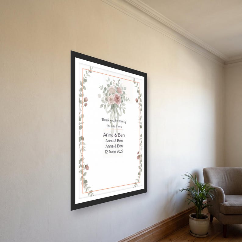 Mother of the Groom Poem Print, Personalized Wedding Gift for Parents, Custom Names and Wedding Date, Printable Wall Art PDF Bild 2