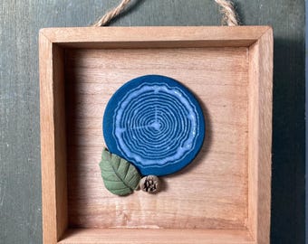 Anillo de árbol azul 2, Esmalte aplicado a mano