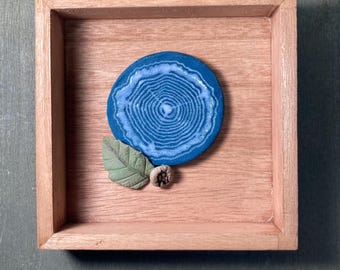 Anillo de árbol azul 3, Esmalte aplicado a mano