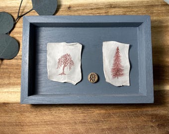 Caja de sombras de azulejos de cerámica Willow and Pine - Transferencia de imagen dibujada a mano