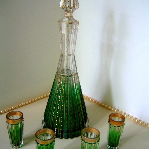 Antique Moser Decanter Set Etsy