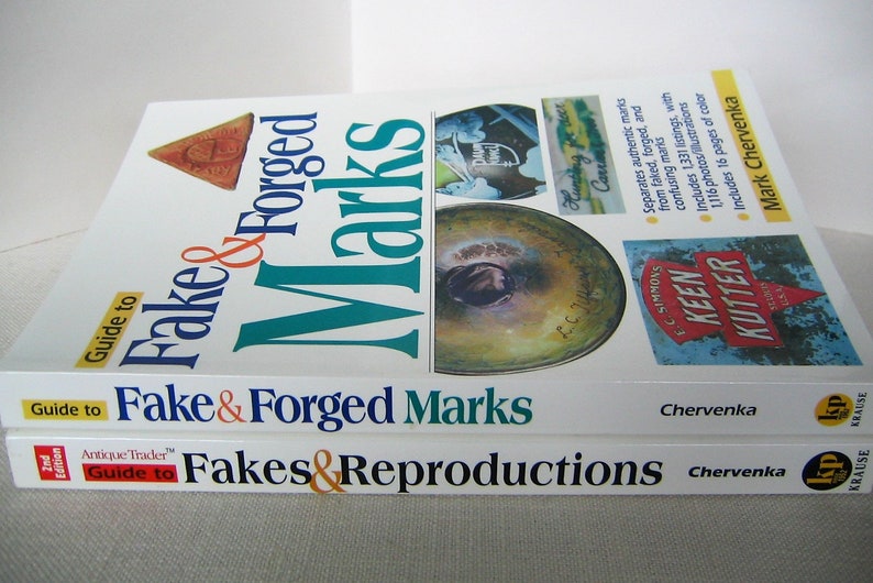 2 Antique Trader Books Guide To Fakes And Reproductions Guide To Fake And Forged Marks By Mark Chervenka - 