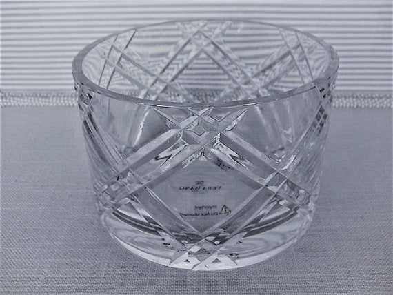 Vintage Vera Wang Clear Cut Crystal Flower Pot Vase Bowl Etsy