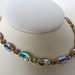 RHINESTONE CHOKER NECKLACE Aurora Borealis Gold Tone Collectible Vintage Costume Jewelry Bridal Wedding Jewelry