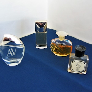 4) Vintage PERFUME BOTTLES Mini Collectible Perfume Bottles Miniature Perfume Bottles