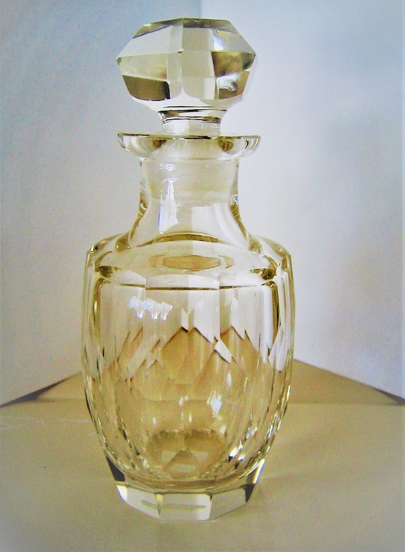 Antique Clear Crystal Perfume Bottle Vintage Clea… - image 7