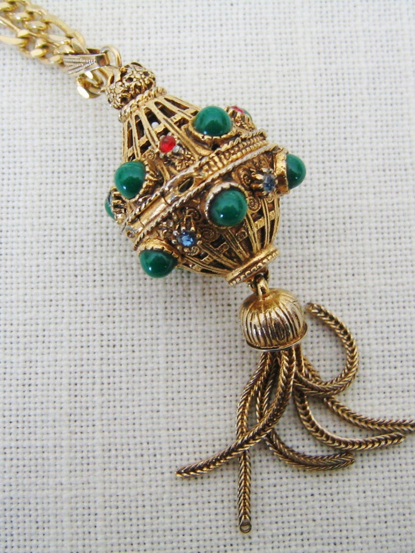 Vintage FLORENZA Pendant Vinaigrette NECKLACE Perfume Bottle Pendant