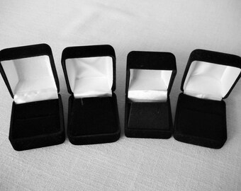 Black VELVETEEN JEWELRY BOXES - ring boxes, necklace or pendant box &  earrings box sold separately Gift Boxes, Ring Storage Box
