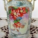 Vintage NIPPON PORCELAIN VASE 6-inch 2- handled Morimura Hand Painted Noritake Japanese Orange & Green Floral Vase Gilt Wedding Gift