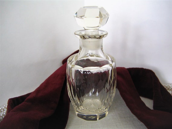 Antique Clear Crystal Perfume Bottle Vintage Clea… - image 8