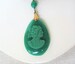 Vintage CZECH GLASS PENDANT Necklace w Green Cameo Gold Tone 1920s Vintage Costume Jewelry Bridal Wedding Gift Antique Jewelry 
