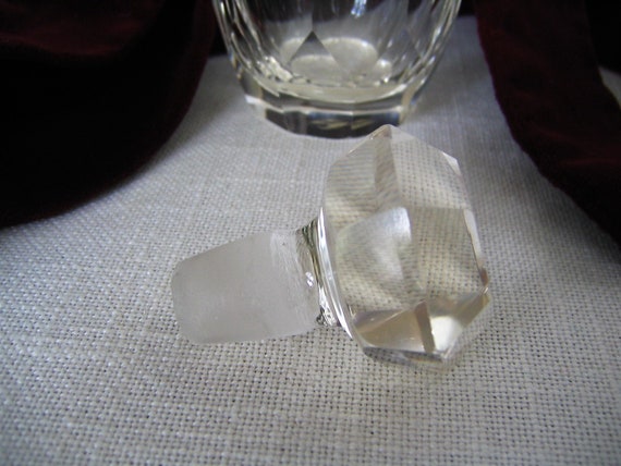 Antique Clear Crystal Perfume Bottle Vintage Clea… - image 6
