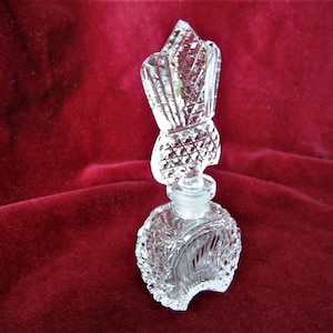 Vintage CZECH PERFUME BOTTLE / Dresser Bottle 1920s Decorative Vintage Mini Perfume Bottle Original Czech Glass Perfume Bottle