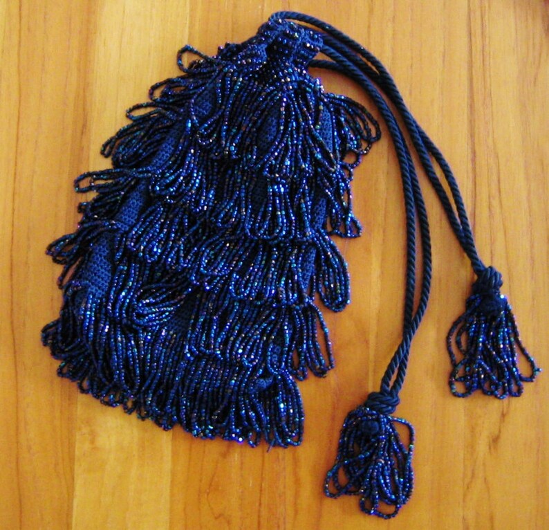 Art Deco Purse 1930s EVENING BAG Blue Aurora Borealis Beaded Purse Vintage Flapper Bag Wedding Bridesmaid Bridal Gift Jazz Era