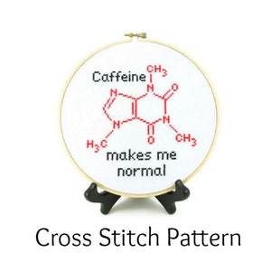 Molecule Cross Stitch Pattern Bundle Set Adrenaline, Caffeine, & Serotonin image 4
