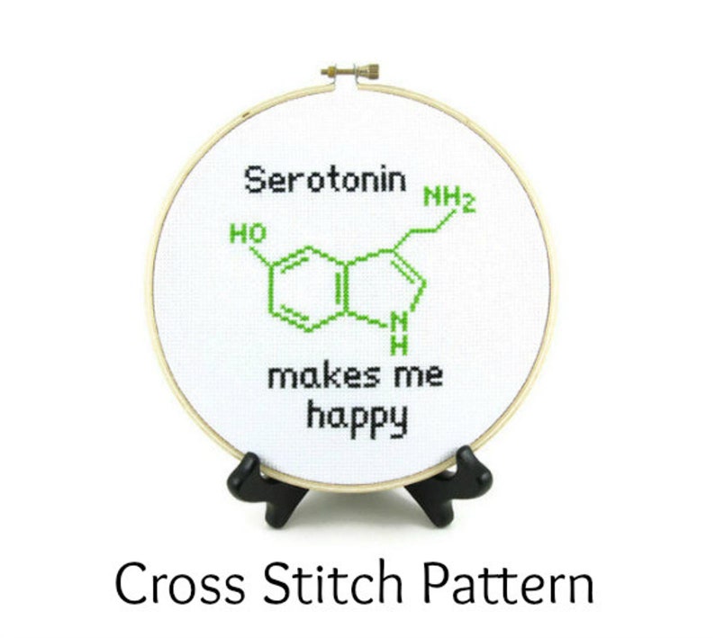 Molecule Cross Stitch Pattern Bundle Set Adrenaline, Caffeine, & Serotonin image 5