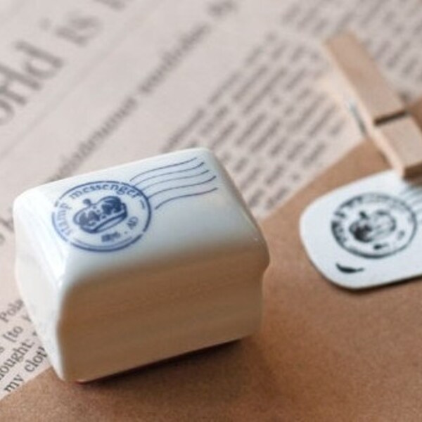Ceramic Crown Postal Stamp Rubber Stamp Set