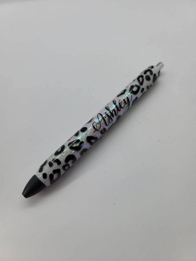 Custom Animal Print gel pen, Leopard Print, Cow Print, Refillable glitter gel pen, Planner Accessories image 2