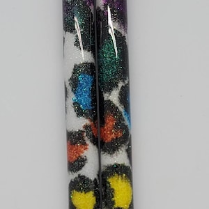 Custom Animal Print gel pen, Leopard Print, Cow Print, Refillable glitter gel pen, Planner Accessories image 6