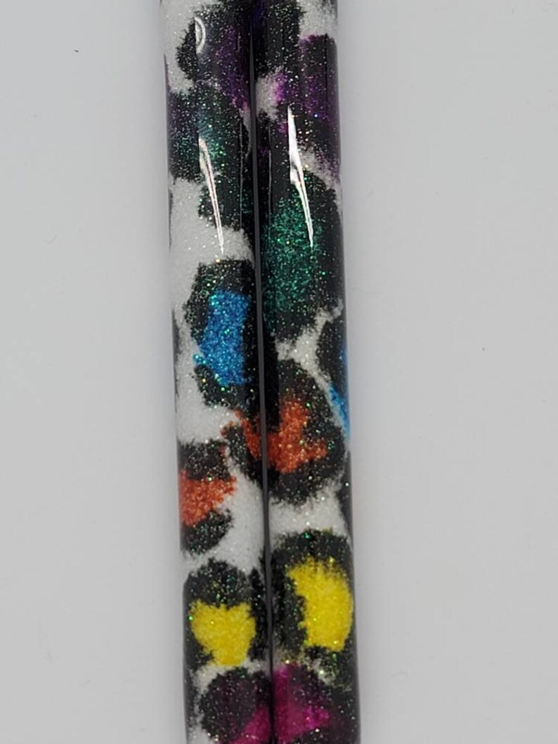 Custom Animal Print gel pen, Leopard Print, Cow Print, Refillable glitter gel pen, Planner Accessories image 6