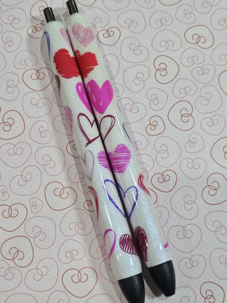 Valentine's Glitter Heart Gel Pen: Red & Pink Inkjoy Pen - Etsy