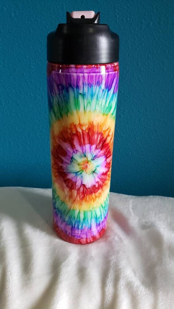 Tie-dye Tumbler With Lid, Stainless Steel Insulated Water Bottle