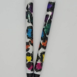 Custom Animal Print gel pen, Leopard Print, Cow Print, Refillable glitter gel pen, Planner Accessories image 7