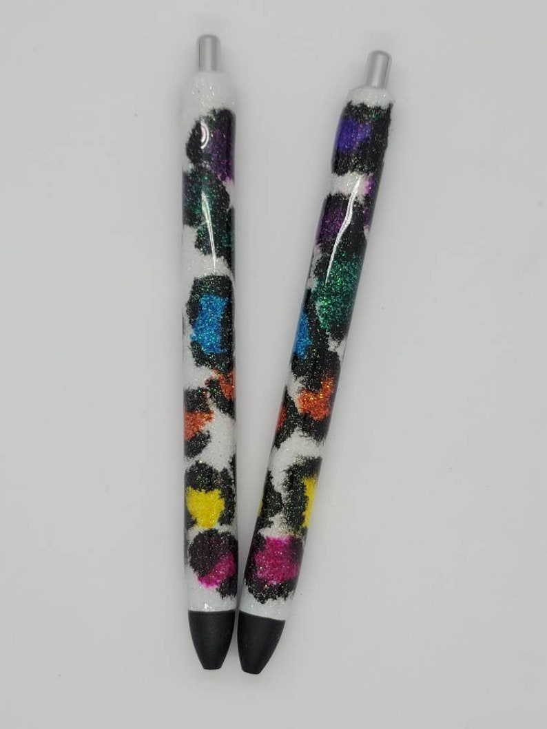 Custom Animal Print gel pen, Leopard Print, Cow Print, Refillable glitter gel pen, Planner Accessories image 7