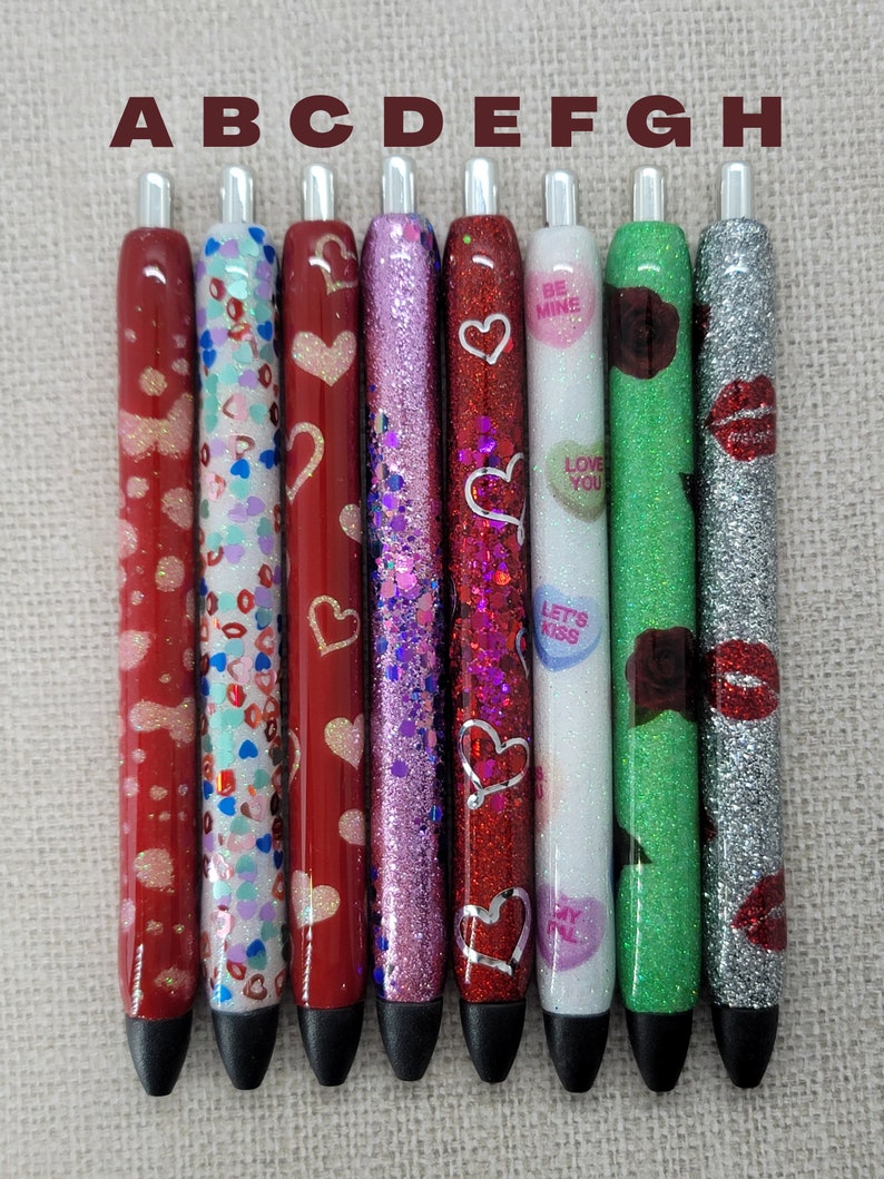 Valentine's Glitter Gel Pens Etsy