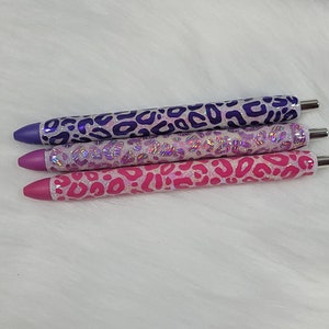 Custom Animal Print gel pen, Leopard Print, Cow Print, Refillable glitter gel pen, Planner Accessories image 8