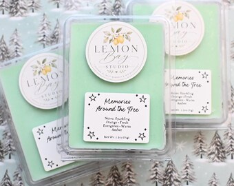 Memories Around the Tree Wax Melts | Christmas Wax Melts | Holiday Home Fragrance | Sparkling Orange & Evergreen | Winter Wax Melts | 2.5 oz