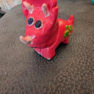 Tracy Triceratops: Oven Dry Clay Dinosaur Figurine