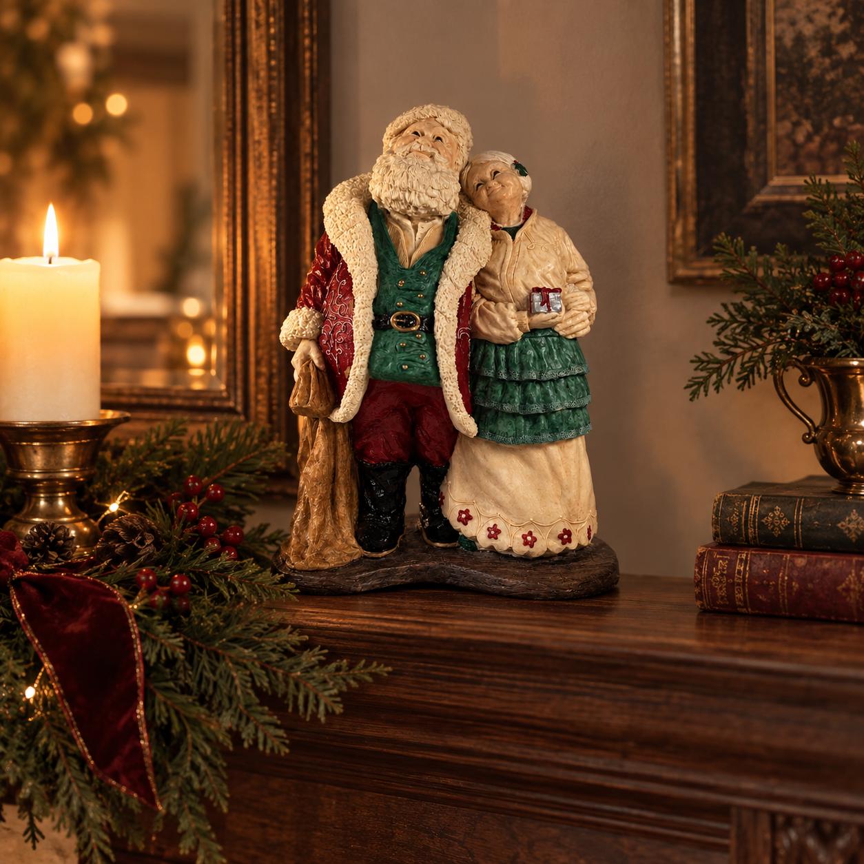 サンタクロース、ミセス・クロース、トナカイセット クリスマス アンティーク Vintage Santa and Mrs Claus Figurines - Etsy