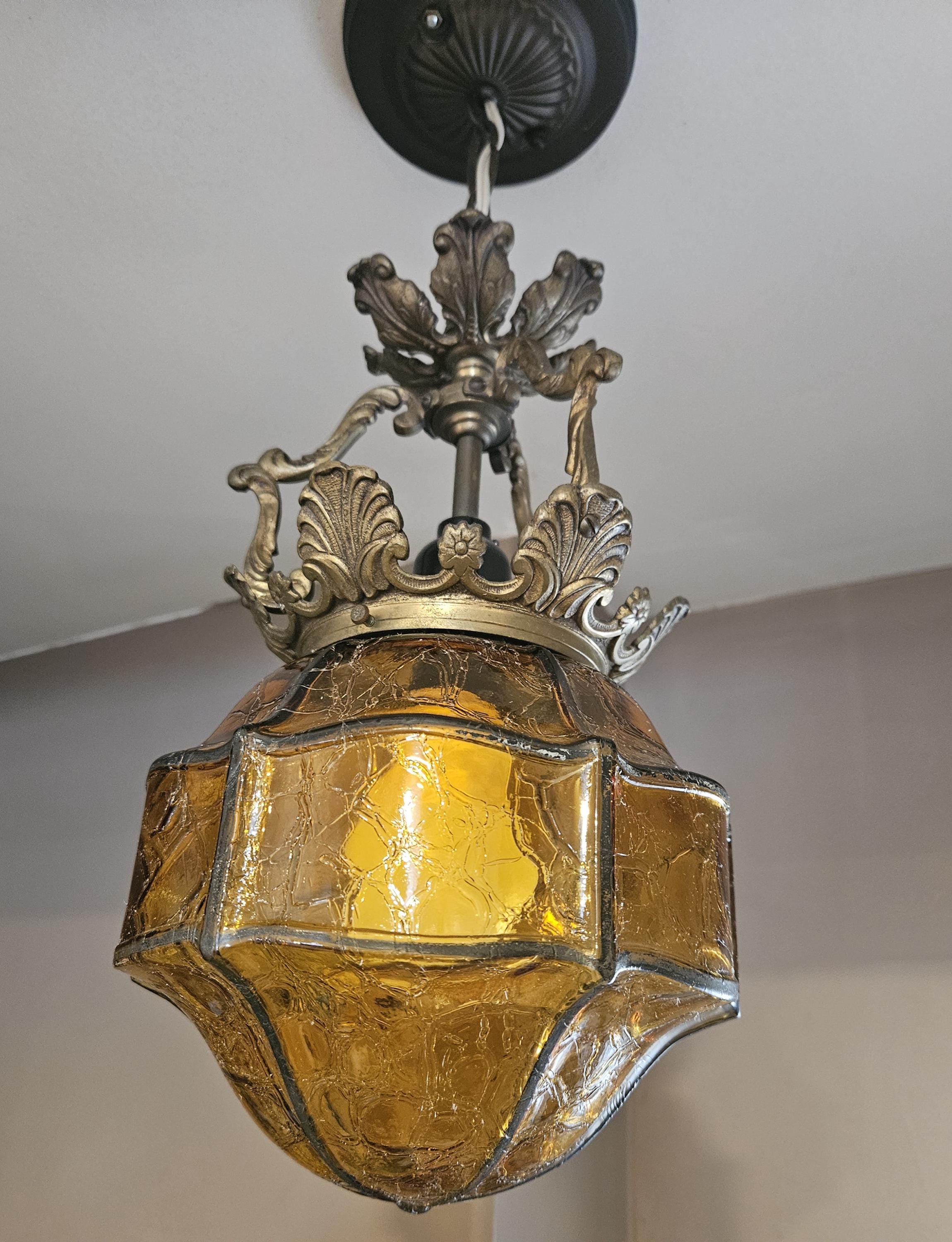 インポート⭐︎スペインのペンダントライト　アンティークブラス　ブロンズ Spanish Pendant Lighting - Etsy