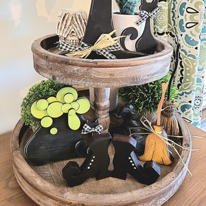 Halloween Witch tiered tray decor, Halloween decor, Witch decor, Coffee bar decor