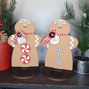 Christmas Gingerbread Votive candle holder, Christmas decor, Christmas mantle decor, Christmas table decor
