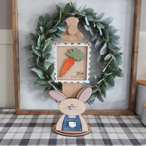 Easter bunny and sign decor pieces for Spring and Easter, Easter tiered tray, Spring tiered tray