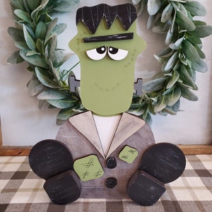 Frankenstein wood Halloween Decor, Halloween coffee bar decor, Frankenstein home decor