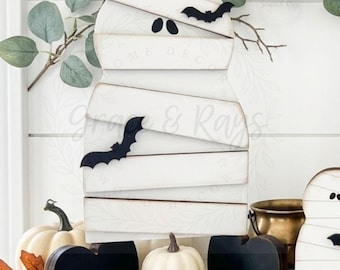 Halloween Wood Mummy Shelf Sitter, Halloween Home Decor